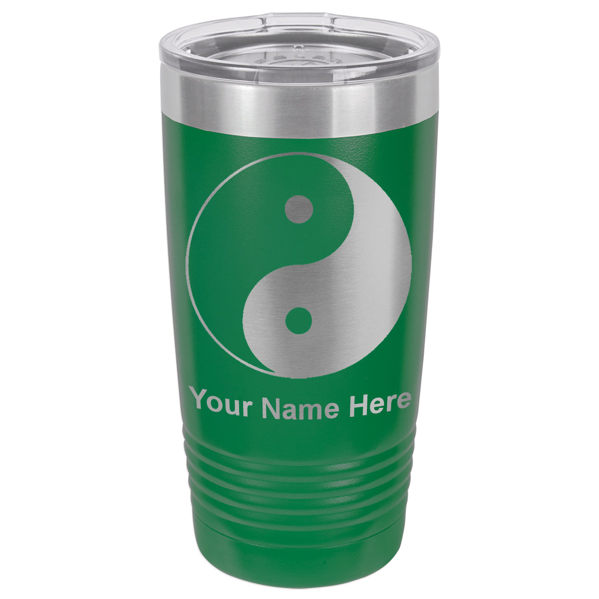 20oz Vacuum Insulated Tumbler Mug, Yin Yang, Personalized Engraving Included