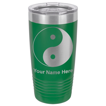 20oz Vacuum Insulated Tumbler Mug, Yin Yang, Personalized Engraving Included