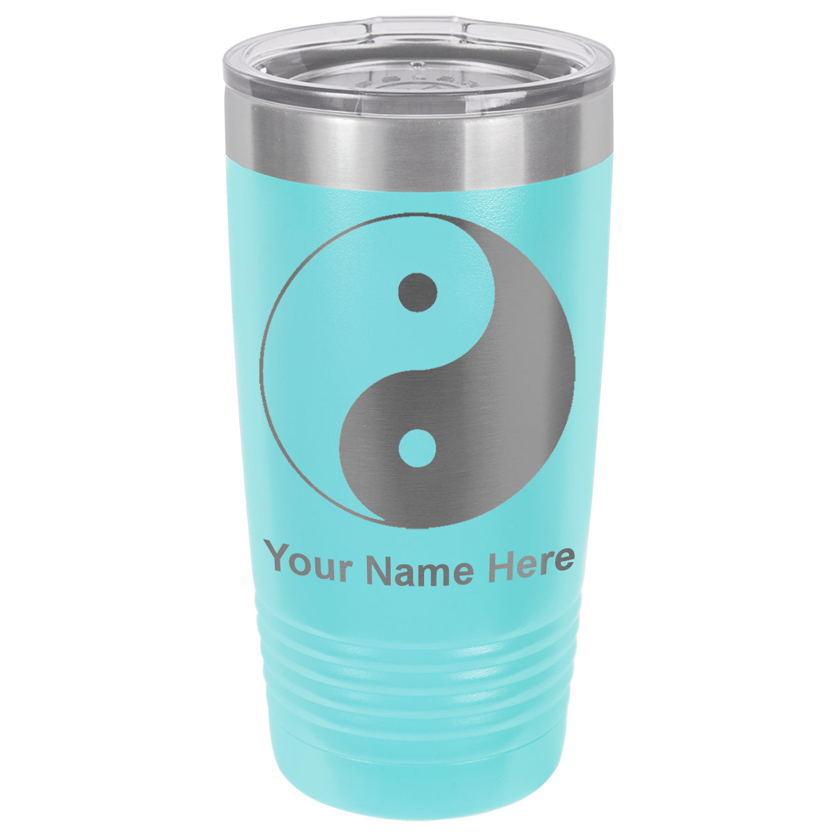 20oz Vacuum Insulated Tumbler Mug, Yin Yang, Personalized Engraving Included