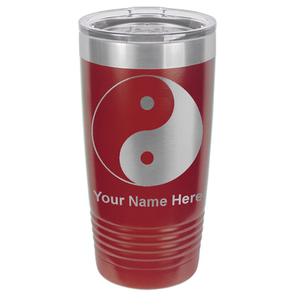 20oz Vacuum Insulated Tumbler Mug, Yin Yang, Personalized Engraving Included