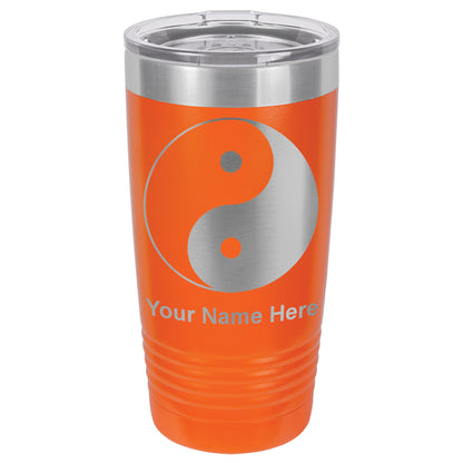 20oz Vacuum Insulated Tumbler Mug, Yin Yang, Personalized Engraving Included