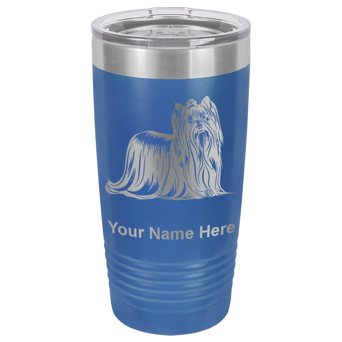 20oz Vacuum Insulated Tumbler Mug, Yorkshire Terrier Dog, Personalized Engraving Included