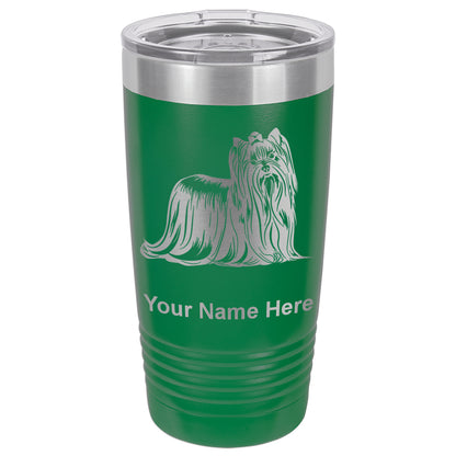 20oz Vacuum Insulated Tumbler Mug, Yorkshire Terrier Dog, Personalized Engraving Included