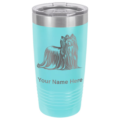 20oz Vacuum Insulated Tumbler Mug, Yorkshire Terrier Dog, Personalized Engraving Included