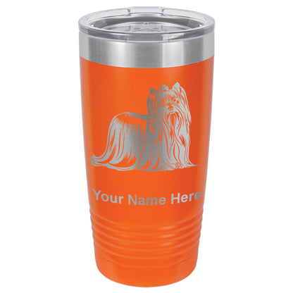 20oz Vacuum Insulated Tumbler Mug, Yorkshire Terrier Dog, Personalized Engraving Included