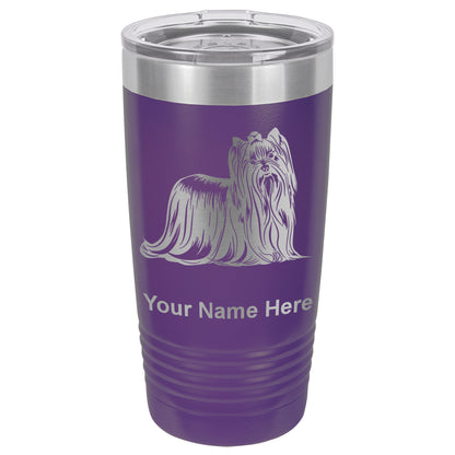 20oz Vacuum Insulated Tumbler Mug, Yorkshire Terrier Dog, Personalized Engraving Included