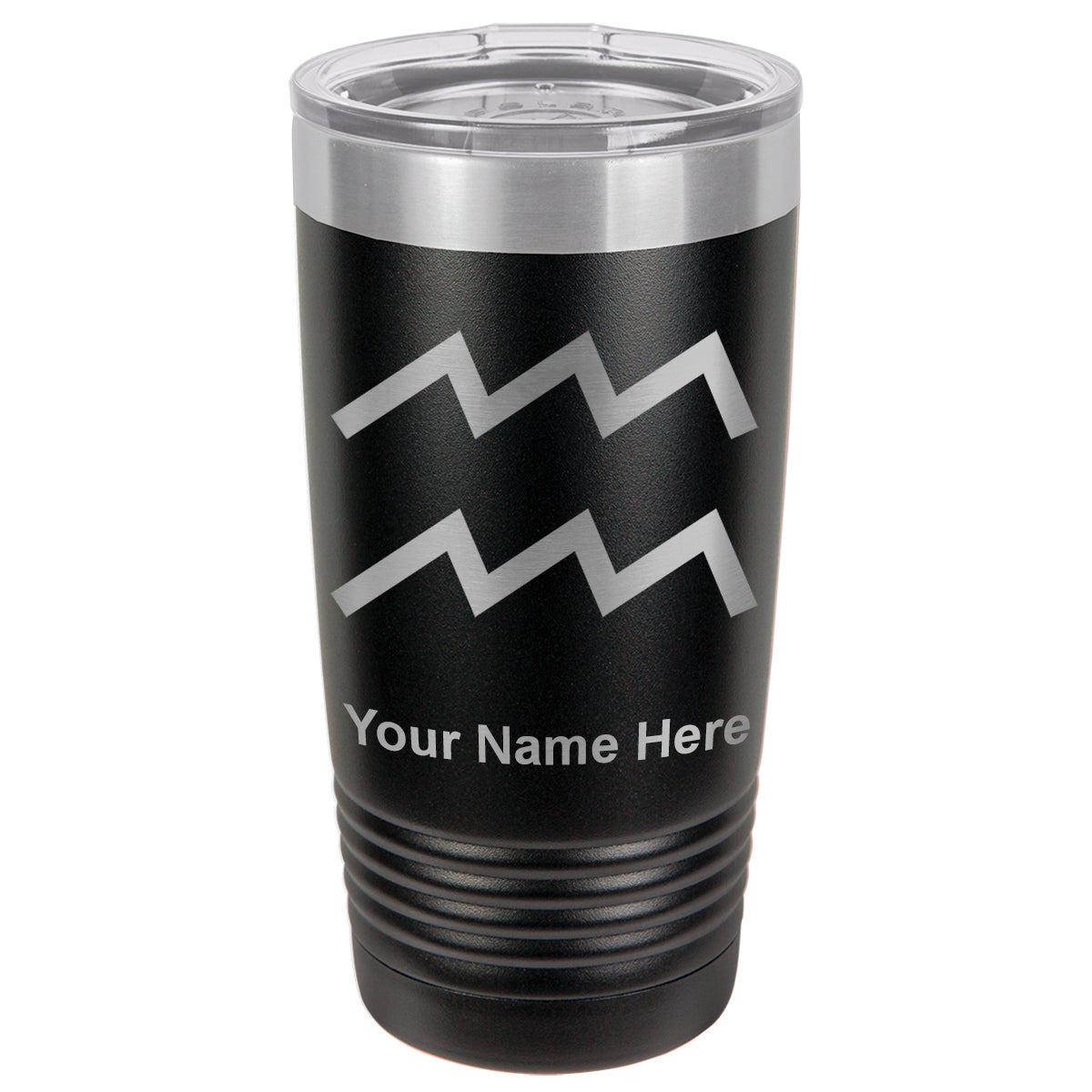 20oz Vacuum Insulated Tumbler Mug, Zodiac Sign Aquarius, Personalized Engraving Included