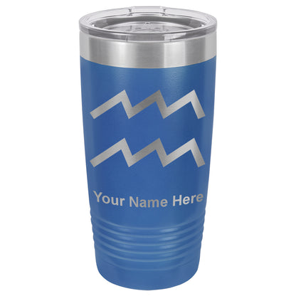 20oz Vacuum Insulated Tumbler Mug, Zodiac Sign Aquarius, Personalized Engraving Included