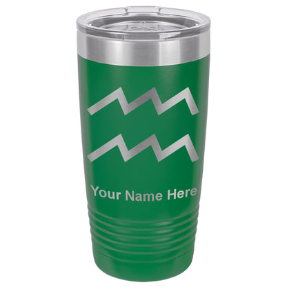 20oz Vacuum Insulated Tumbler Mug, Zodiac Sign Aquarius, Personalized Engraving Included