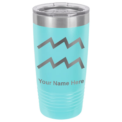 20oz Vacuum Insulated Tumbler Mug, Zodiac Sign Aquarius, Personalized Engraving Included