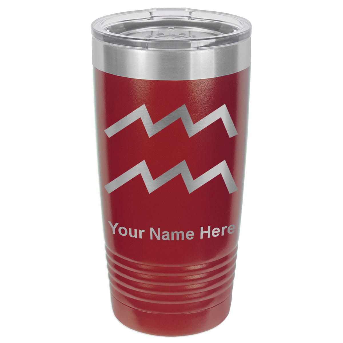 20oz Vacuum Insulated Tumbler Mug, Zodiac Sign Aquarius, Personalized Engraving Included