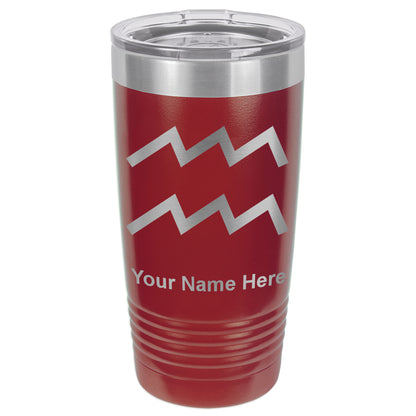 20oz Vacuum Insulated Tumbler Mug, Zodiac Sign Aquarius, Personalized Engraving Included
