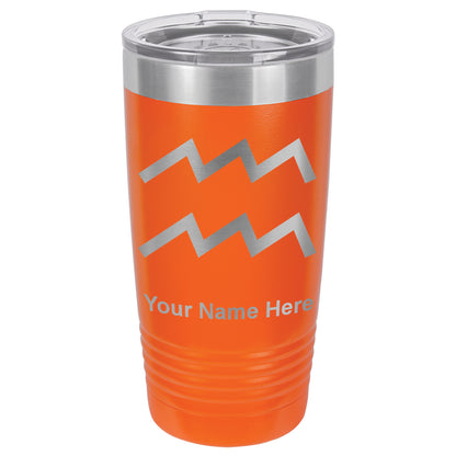 20oz Vacuum Insulated Tumbler Mug, Zodiac Sign Aquarius, Personalized Engraving Included