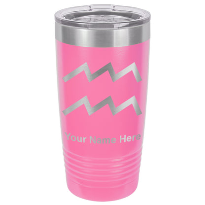 20oz Vacuum Insulated Tumbler Mug, Zodiac Sign Aquarius, Personalized Engraving Included