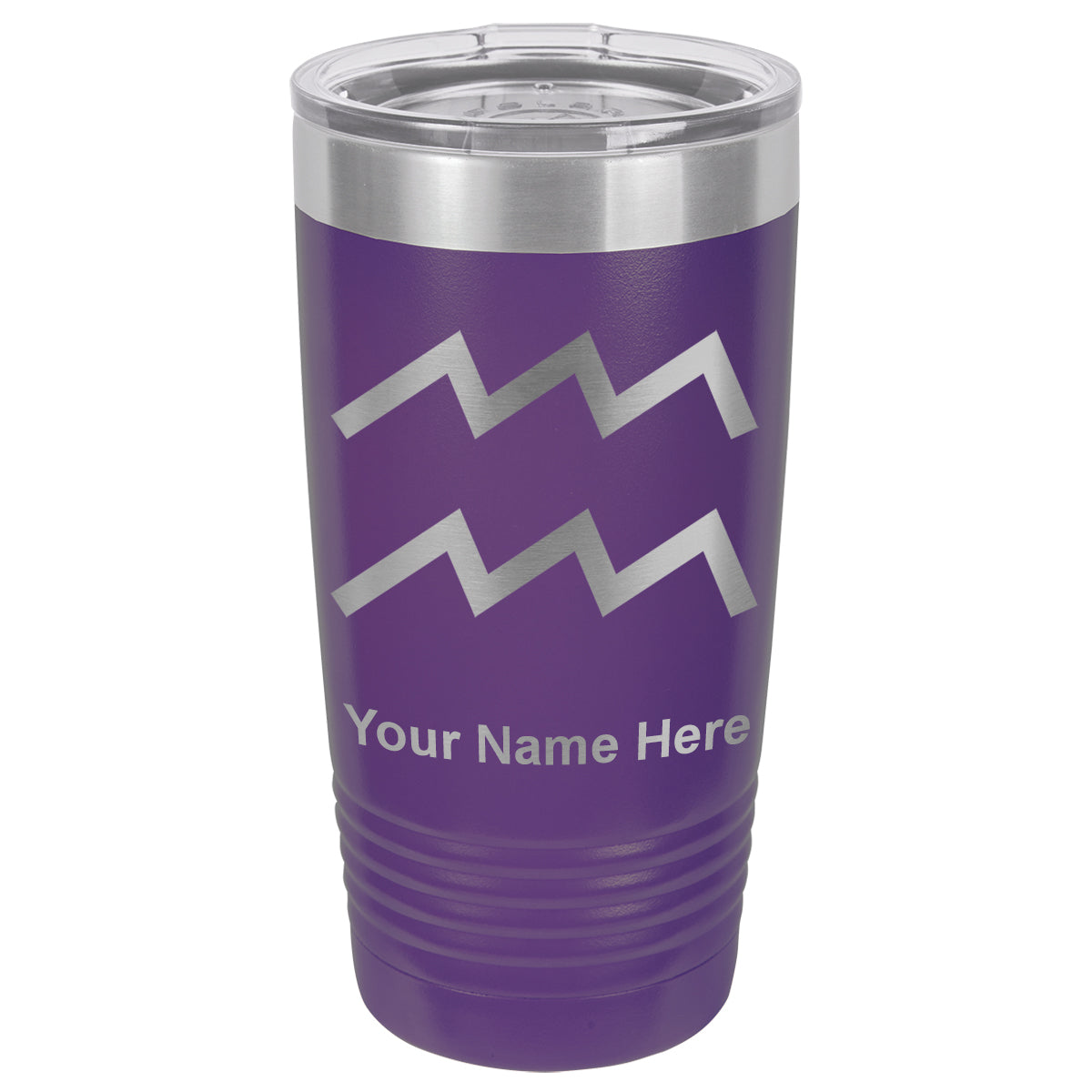 20oz Vacuum Insulated Tumbler Mug, Zodiac Sign Aquarius, Personalized Engraving Included