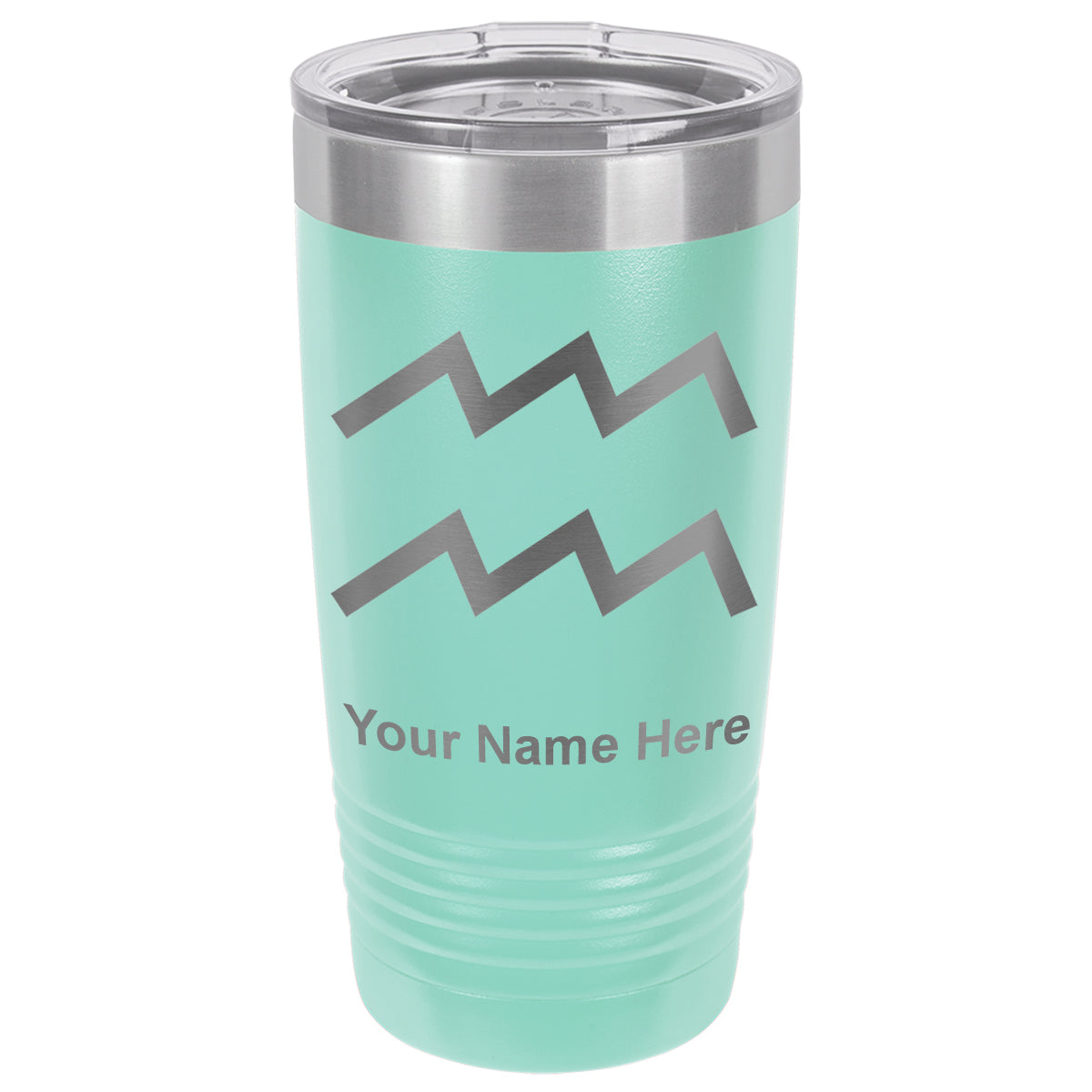 20oz Vacuum Insulated Tumbler Mug, Zodiac Sign Aquarius, Personalized Engraving Included