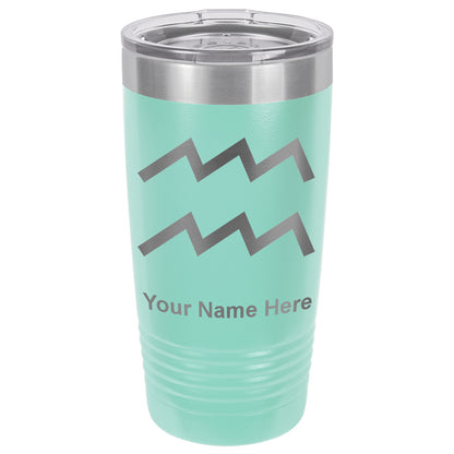 20oz Vacuum Insulated Tumbler Mug, Zodiac Sign Aquarius, Personalized Engraving Included