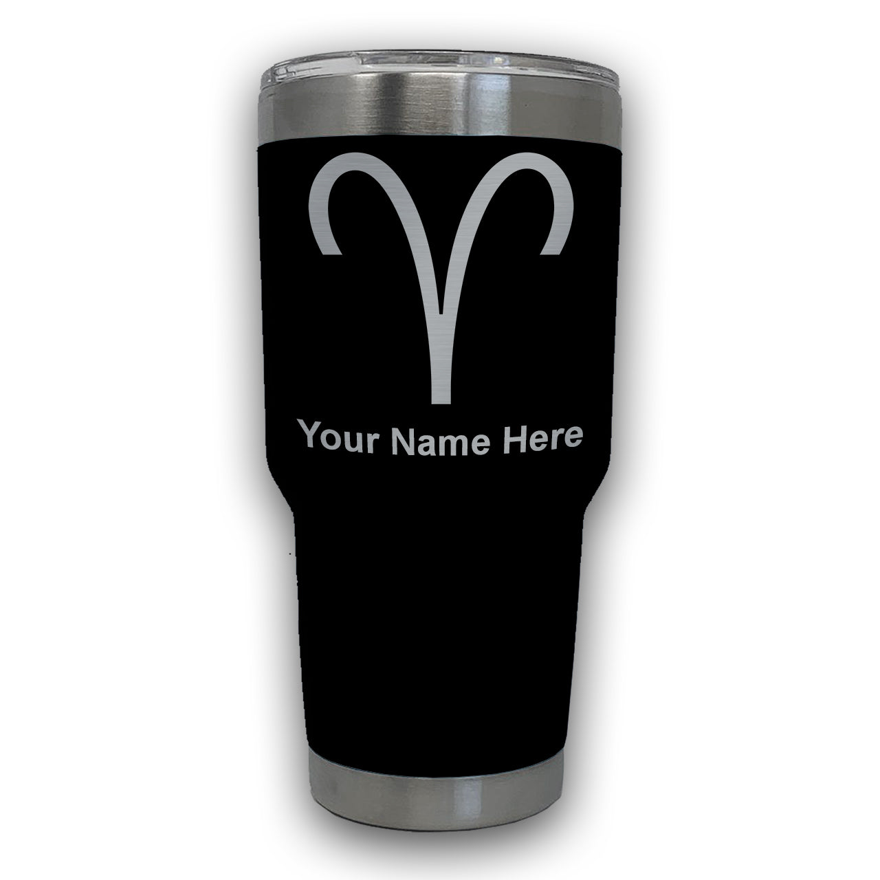 LaserGram 30oz Tumbler Mug, Zodiac Sign Aries, Personalized Engraving Included