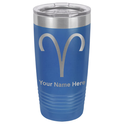 20oz Vacuum Insulated Tumbler Mug, Zodiac Sign Aries, Personalized Engraving Included