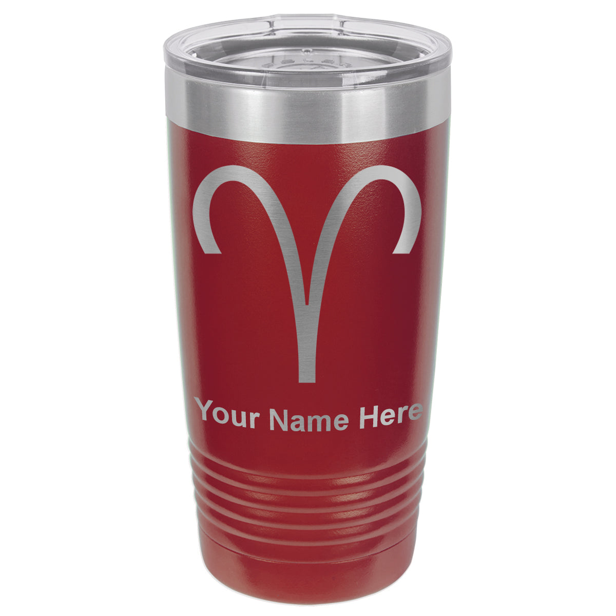 20oz Vacuum Insulated Tumbler Mug, Zodiac Sign Aries, Personalized Engraving Included