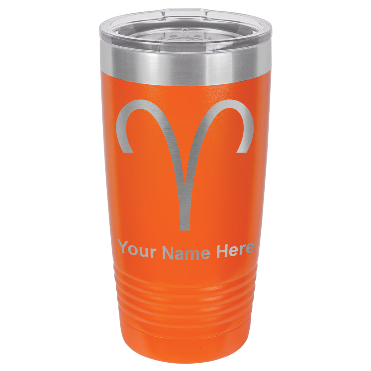 20oz Vacuum Insulated Tumbler Mug, Zodiac Sign Aries, Personalized Engraving Included