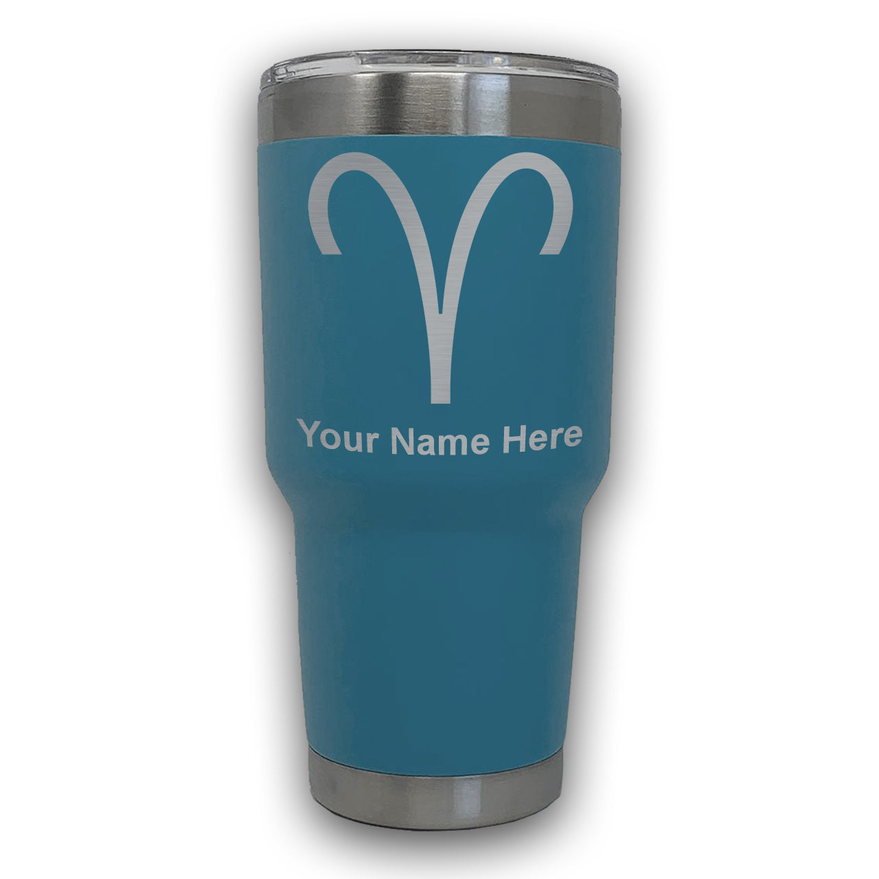 LaserGram 30oz Tumbler Mug, Zodiac Sign Aries, Personalized Engraving Included