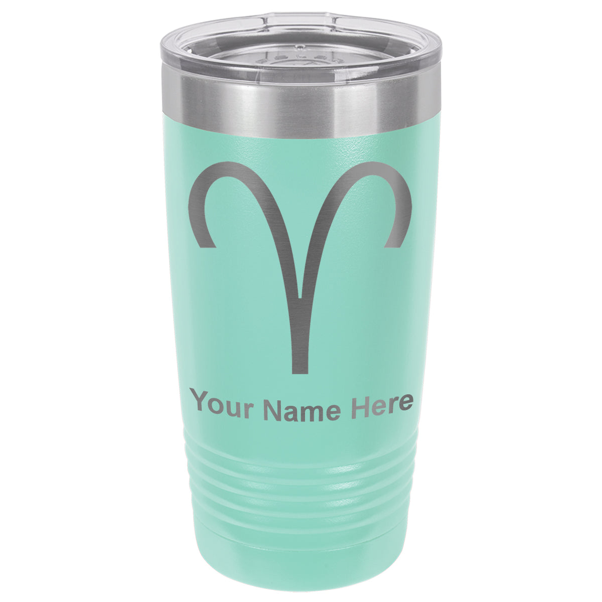 20oz Vacuum Insulated Tumbler Mug, Zodiac Sign Aries, Personalized Engraving Included