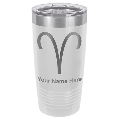 20oz Vacuum Insulated Tumbler Mug, Zodiac Sign Aries, Personalized Engraving Included