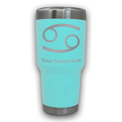 LaserGram 30oz Tumbler Mug, Zodiac Sign Cancer, Personalized Engraving Included