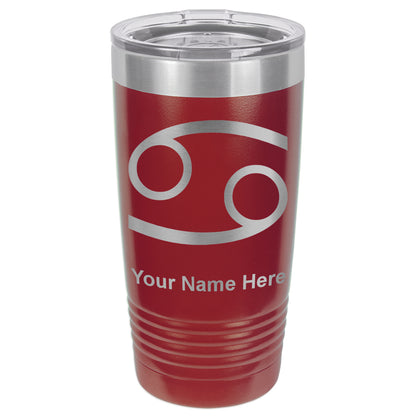 20oz Vacuum Insulated Tumbler Mug, Zodiac Sign Cancer, Personalized Engraving Included