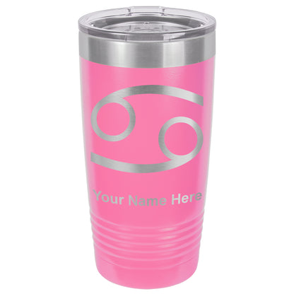 20oz Vacuum Insulated Tumbler Mug, Zodiac Sign Cancer, Personalized Engraving Included