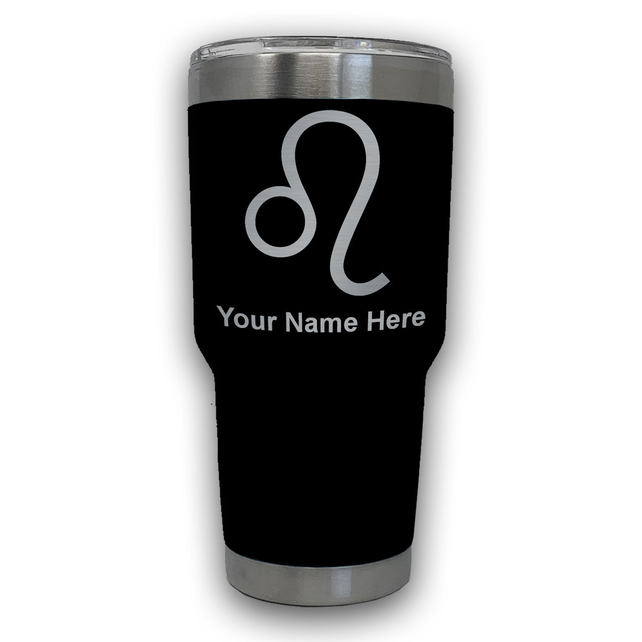 LaserGram 30oz Tumbler Mug, Zodiac Sign Leo, Personalized Engraving Included