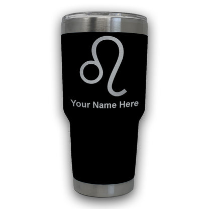 LaserGram 30oz Tumbler Mug, Zodiac Sign Leo, Personalized Engraving Included