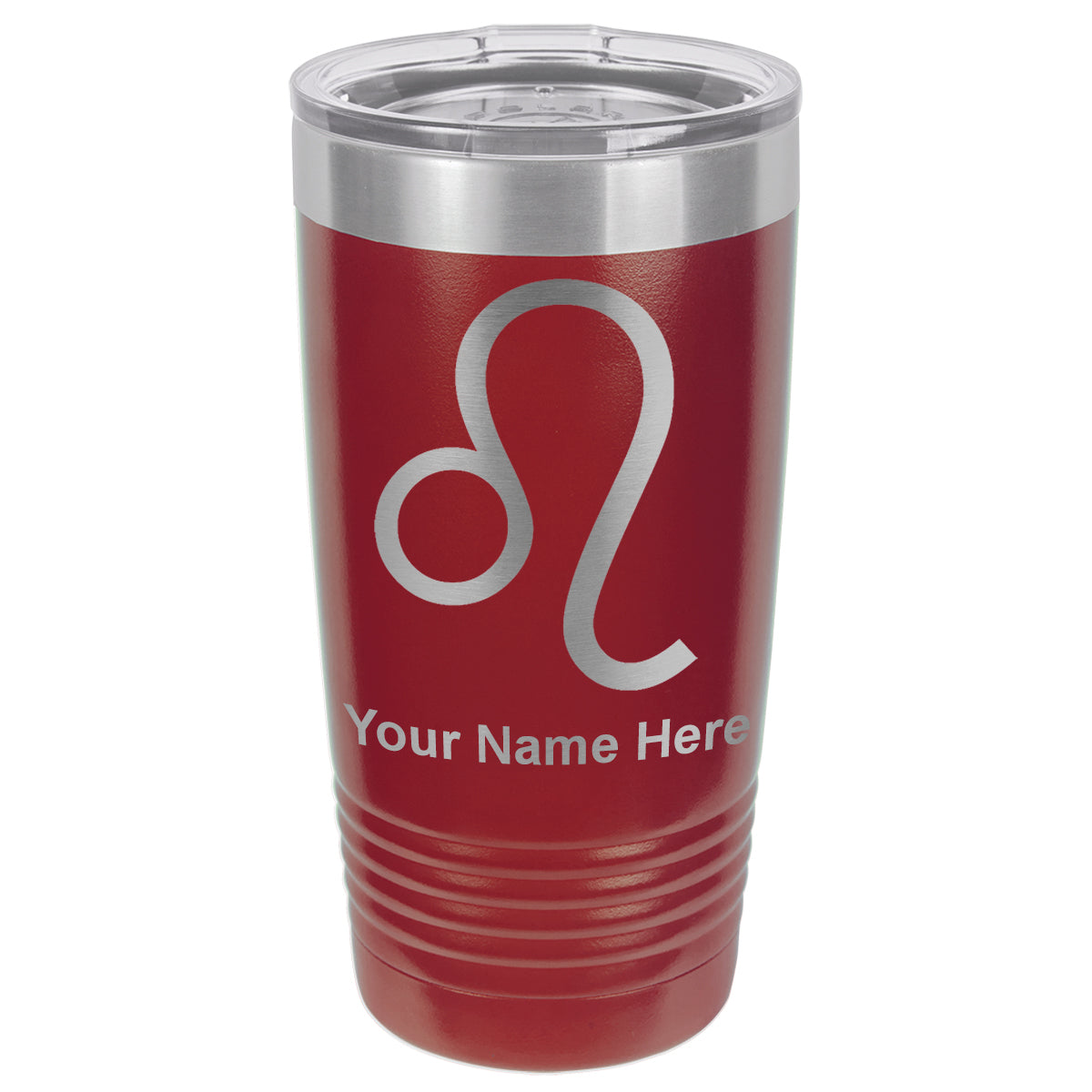 20oz Vacuum Insulated Tumbler Mug, Zodiac Sign Leo, Personalized Engraving Included