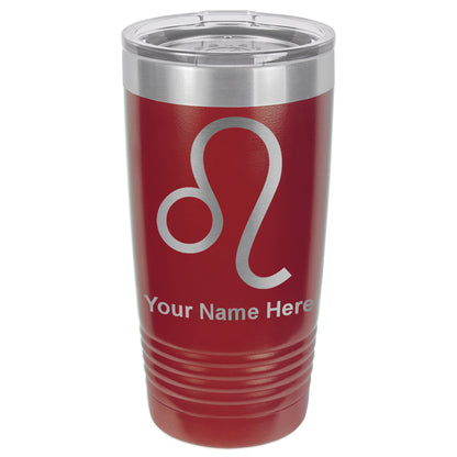 20oz Vacuum Insulated Tumbler Mug, Zodiac Sign Leo, Personalized Engraving Included