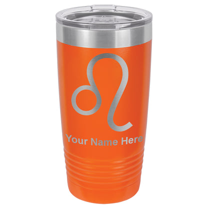 20oz Vacuum Insulated Tumbler Mug, Zodiac Sign Leo, Personalized Engraving Included