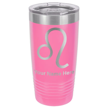 20oz Vacuum Insulated Tumbler Mug, Zodiac Sign Leo, Personalized Engraving Included