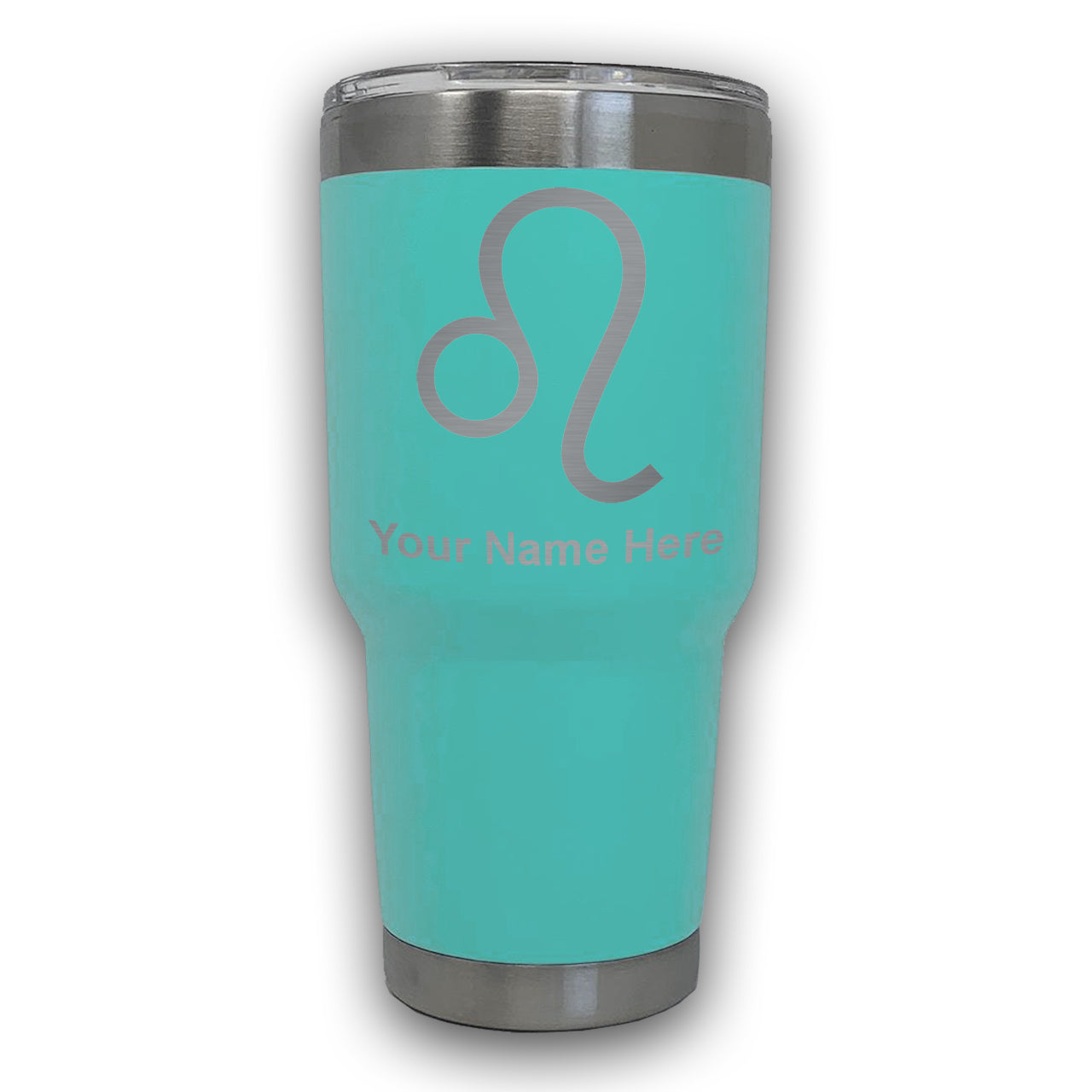 LaserGram 30oz Tumbler Mug, Zodiac Sign Leo, Personalized Engraving Included