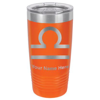 20oz Vacuum Insulated Tumbler Mug, Zodiac Sign Libra, Personalized Engraving Included