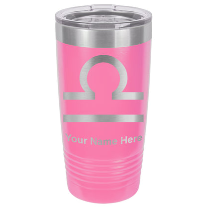 20oz Vacuum Insulated Tumbler Mug, Zodiac Sign Libra, Personalized Engraving Included