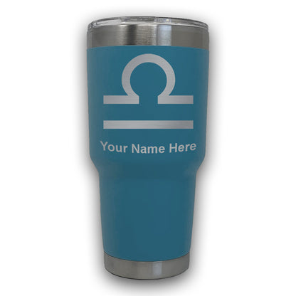 LaserGram 30oz Tumbler Mug, Zodiac Sign Libra, Personalized Engraving Included