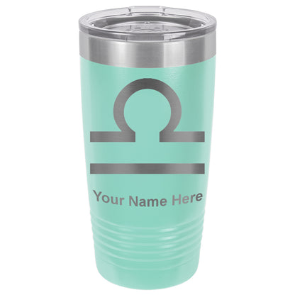 20oz Vacuum Insulated Tumbler Mug, Zodiac Sign Libra, Personalized Engraving Included