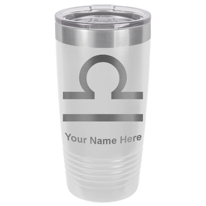 20oz Vacuum Insulated Tumbler Mug, Zodiac Sign Libra, Personalized Engraving Included