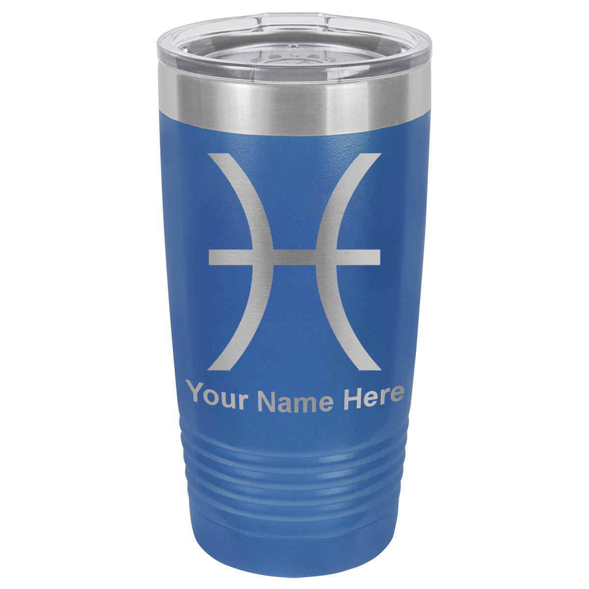 20oz Vacuum Insulated Tumbler Mug, Zodiac Sign Pisces, Personalized Engraving Included