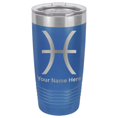 20oz Vacuum Insulated Tumbler Mug, Zodiac Sign Pisces, Personalized Engraving Included