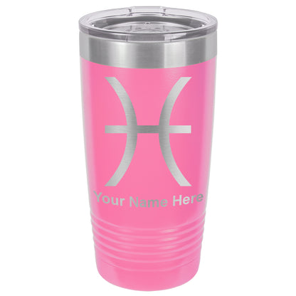 20oz Vacuum Insulated Tumbler Mug, Zodiac Sign Pisces, Personalized Engraving Included