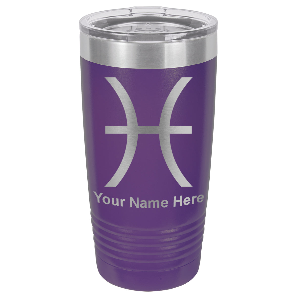 20oz Vacuum Insulated Tumbler Mug, Zodiac Sign Pisces, Personalized Engraving Included