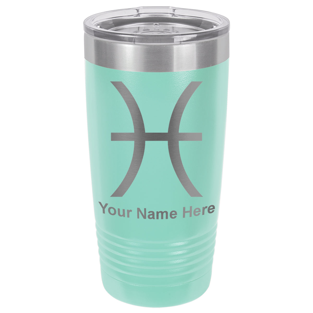 20oz Vacuum Insulated Tumbler Mug, Zodiac Sign Pisces, Personalized Engraving Included
