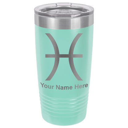 20oz Vacuum Insulated Tumbler Mug, Zodiac Sign Pisces, Personalized Engraving Included