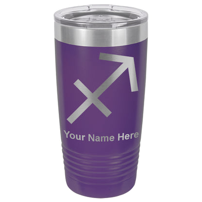 20oz Vacuum Insulated Tumbler Mug, Zodiac Sign Sagittarius, Personalized Engraving Included